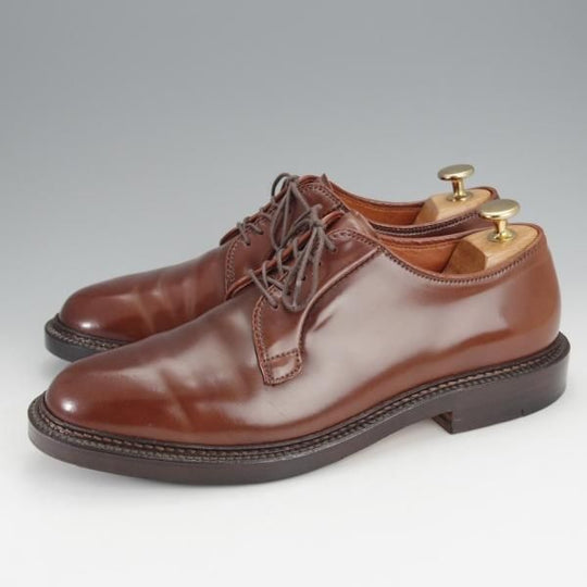 極美品★オールデン 7D【貴重★ラベロ色/コードバン/9900/(韓国)unipair別注】茶/バリーラスト/プレーントゥ/メンズ/Alden★j003