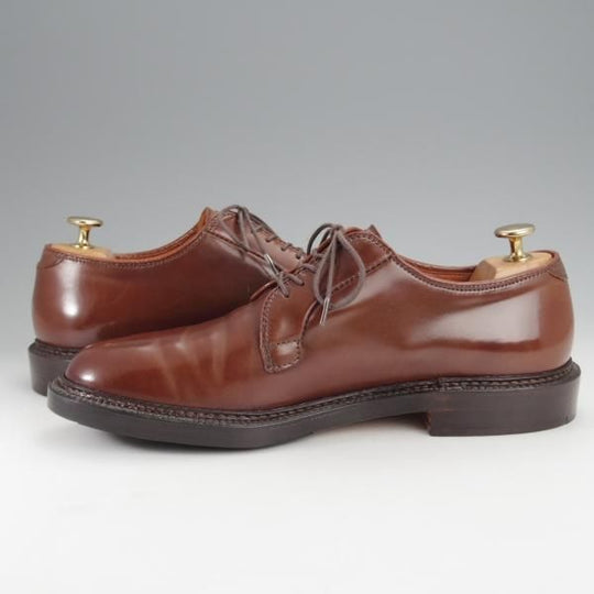 極美品★オールデン 7D【貴重★ラベロ色/コードバン/9900/(韓国)unipair別注】茶/バリーラスト/プレーントゥ/メンズ/Alden★j003