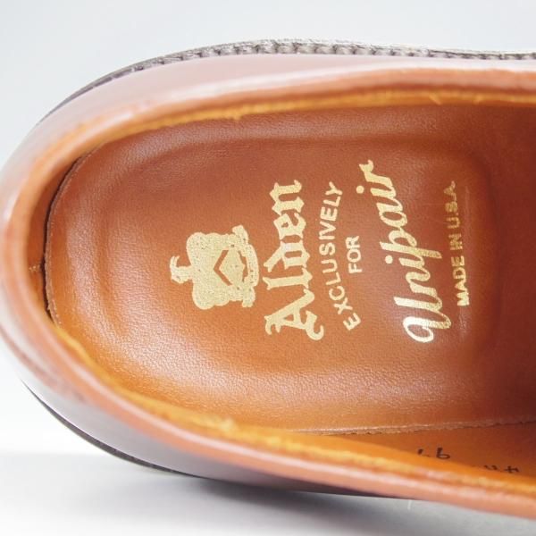 極美品★オールデン 7D【貴重★ラベロ色/コードバン/9900/(韓国)unipair別注】茶/バリーラスト/プレーントゥ/メンズ/Alden★j003