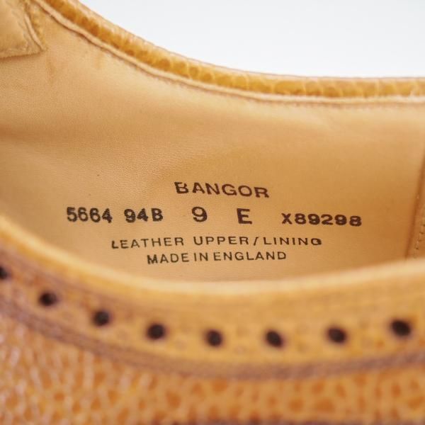 未使用★クロケット&ジョーンズ 9E【リッジウェイソール仕様★BANGOR/365ラスト】フルブローグ/グレインレザー/茶/Crockett&Jones★j005