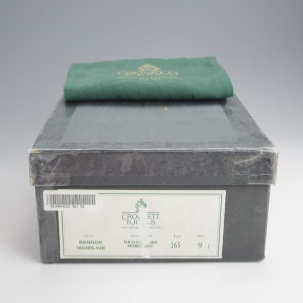 未使用★クロケット&ジョーンズ 9E【リッジウェイソール仕様★BANGOR/365ラスト】フルブローグ/グレインレザー/茶/Crockett&Jones★j005