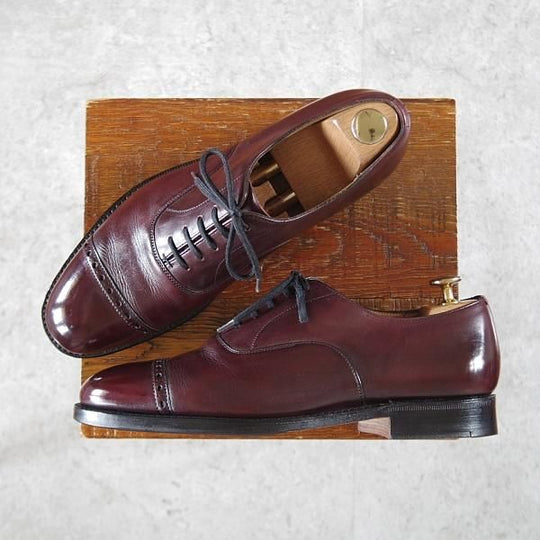 ★チャーチ 65F/UK6.5【貴重★100ラスト/パンチドキャップトゥ/Eskdale】4都市ロゴ/カーフ/赤茶/メンズ/Church's★j007