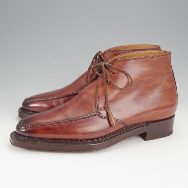 極美品★(伊)サントーニ SIZE 4.5【貴重★グッドイヤーアルタッコ製法/チャッカブーツ】6021/カーフ/茶/メンズ/Santoni★j009