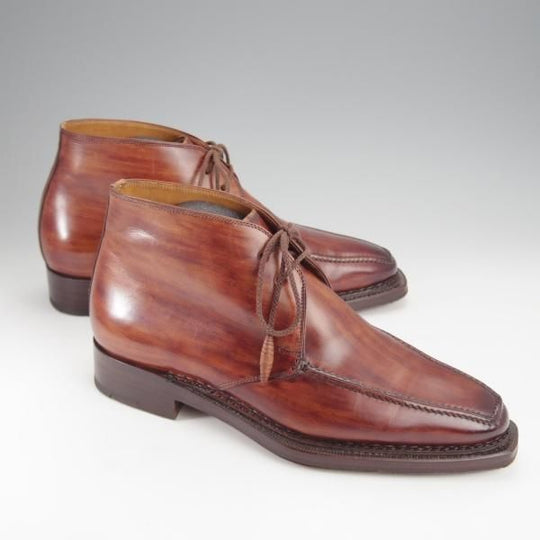 極美品★(伊)サントーニ SIZE 4.5【貴重★グッドイヤーアルタッコ製法/チャッカブーツ】6021/カーフ/茶/メンズ/Santoni★j009