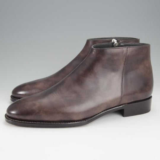 ★Perfetto/ペルフェット SIZE 8【グッドイヤーウェルテッド製法★(伊)イルチア社のミュージアムカーフ/P2421】サイドジップ/灰茶★j011