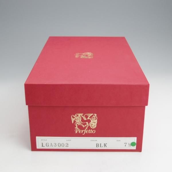 極美品★Perfetto/ペルフェット SIZE 7.5【グッドイヤーウェルテッド製法★(仏)アノネイ社のカーフ/クォーターブローグ】カーフ/黒★j013