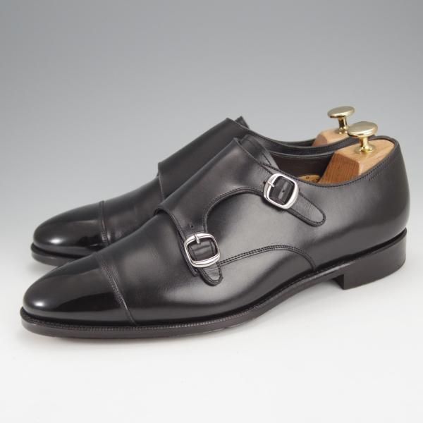 美品★RAYMAR/レイマー SIZE 8【ハンドソーンウェルテッド製法★ダブルモンク/RM1015】ボカルーカーフ/(仏)アノネイ社/黒★j015