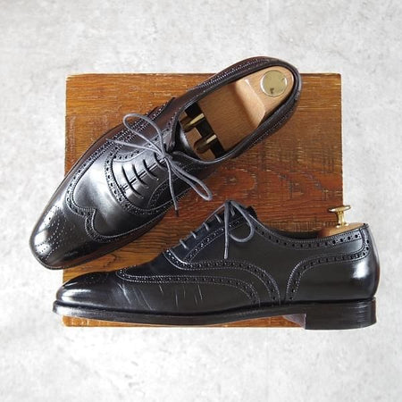 極美品★クロケット&ジョーンズ 7D【定価￥102,600-★ハンドグレードライン/CLIFFORD】337ラスト/フルブローグ/黒/Crockett&Jones★j018