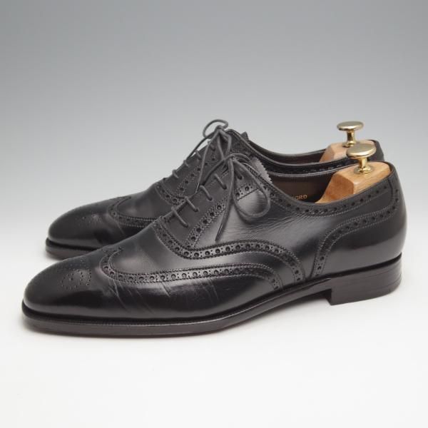 極美品★クロケット&ジョーンズ 7D【定価￥102,600-★ハンドグレードライン/CLIFFORD】337ラスト/フルブローグ/黒/Crockett&Jones★j018