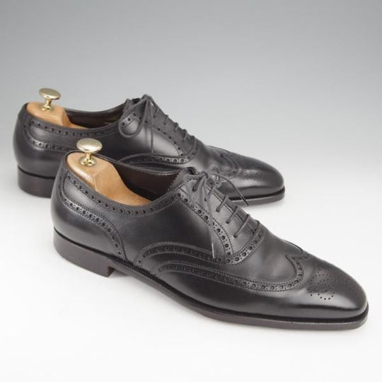 極美品★クロケット&ジョーンズ 7D【定価￥102,600-★ハンドグレードライン/CLIFFORD】337ラスト/フルブローグ/黒/Crockett&Jones★j018