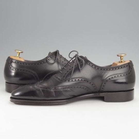 極美品★クロケット&ジョーンズ 7D【定価￥102,600-★ハンドグレードライン/CLIFFORD】337ラスト/フルブローグ/黒/Crockett&Jones★j018