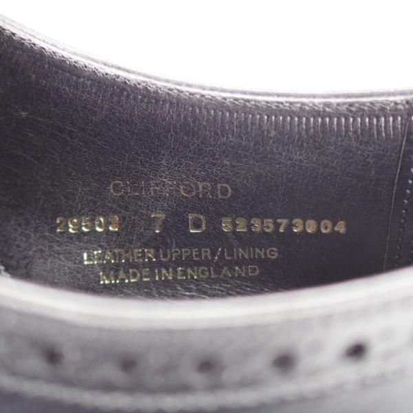 極美品★クロケット&ジョーンズ 7D【定価￥102,600-★ハンドグレードライン/CLIFFORD】337ラスト/フルブローグ/黒/Crockett&Jones★j018