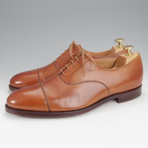 美品★クロケット&ジョーンズ 8.5E【モデル定価￥97,900-★エドワードマイヤー別注/DORSET 2】ストレートチップ/茶/Crockett&Jones★j019