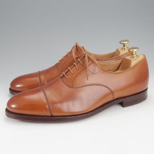 美品★クロケット&ジョーンズ 8.5E【モデル定価￥97,900-★エドワードマイヤー別注/DORSET 2】ストレートチップ/茶/Crockett&Jones★j019