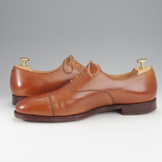 美品★クロケット&ジョーンズ 8.5E【モデル定価￥97,900-★エドワードマイヤー別注/DORSET 2】ストレートチップ/茶/Crockett&Jones★j019