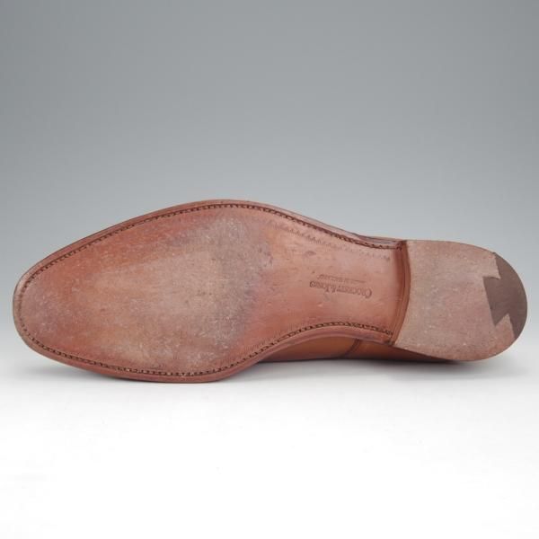 美品★クロケット&ジョーンズ 8.5E【モデル定価￥97,900-★エドワードマイヤー別注/DORSET 2】ストレートチップ/茶/Crockett&Jones★j019