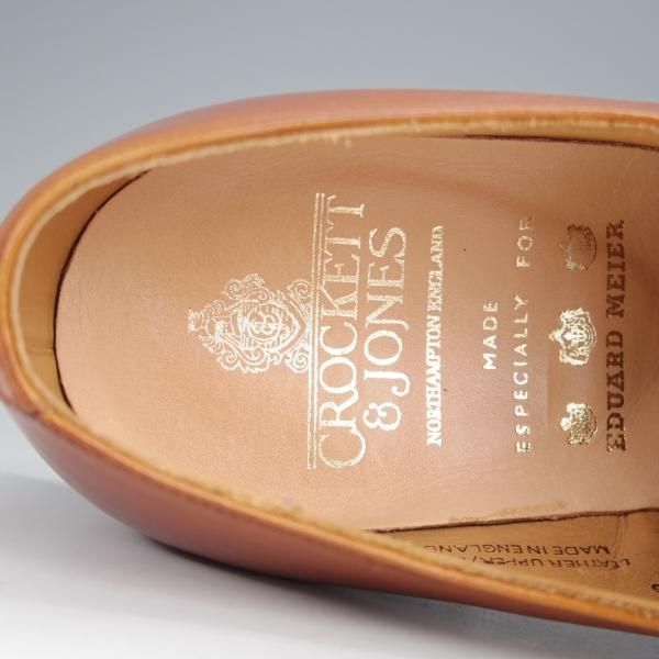 美品★クロケット&ジョーンズ 8.5E【モデル定価￥97,900-★エドワードマイヤー別注/DORSET 2】ストレートチップ/茶/Crockett&Jones★j019