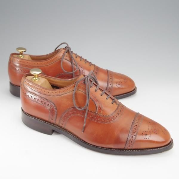 【美品/希少90年代】Allen Edmonds STRAND 8D 付属品あり Allen Edmonds】STRAND SEMIBROGUE MEDALLION CAPTOE ｜ 古着屋