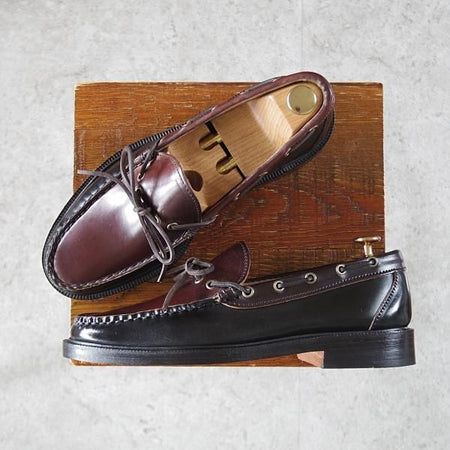 未使用★(米)YUKETEN/ユケテン 8C【定価￥118,800-★コードバン仕様/ホーウィン社スタンプ多数】705SP/モカシン/黒×赤茶★j024