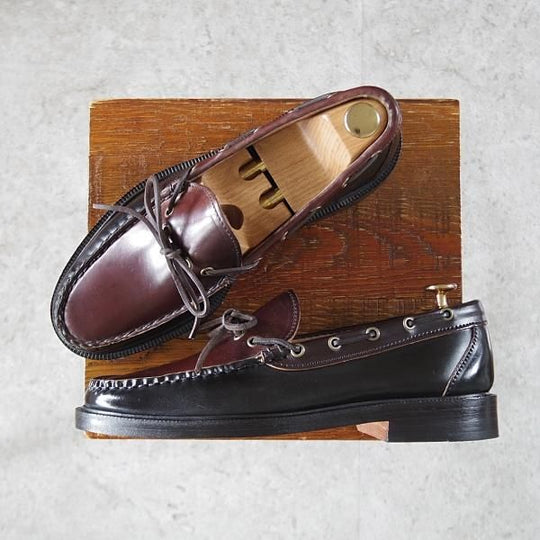 未使用★(米)YUKETEN/ユケテン 8C【定価￥118,800-★コードバン仕様/ホーウィン社スタンプ多数】705SP/モカシン/黒×赤茶★j024