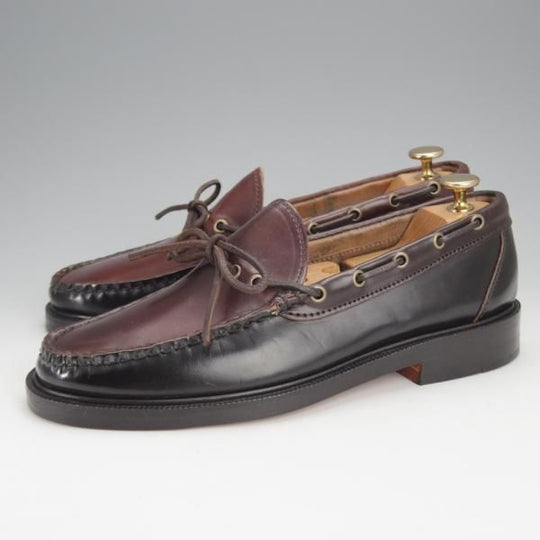 未使用★(米)YUKETEN/ユケテン 8C【定価￥118,800-★コードバン仕様/ホーウィン社スタンプ多数】705SP/モカシン/黒×赤茶★j024