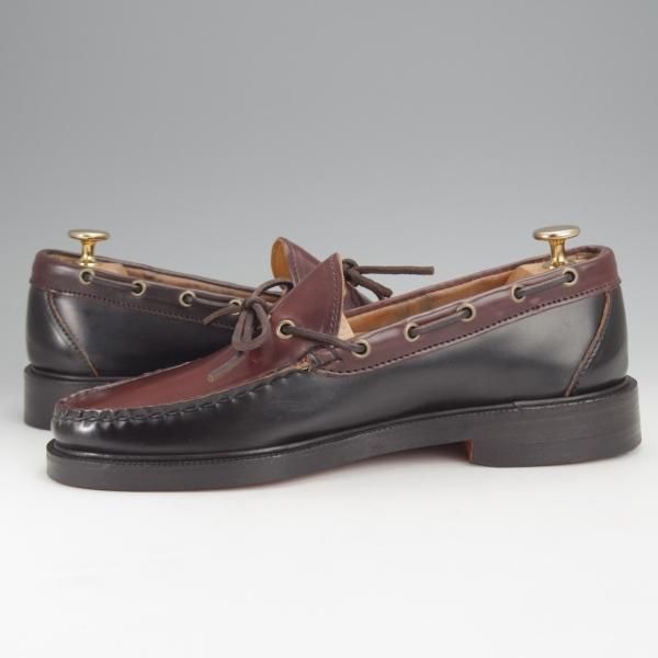 未使用★(米)YUKETEN/ユケテン 8C【定価￥118,800-★コードバン仕様/ホーウィン社スタンプ多数】705SP/モカシン/黒×赤茶★j024