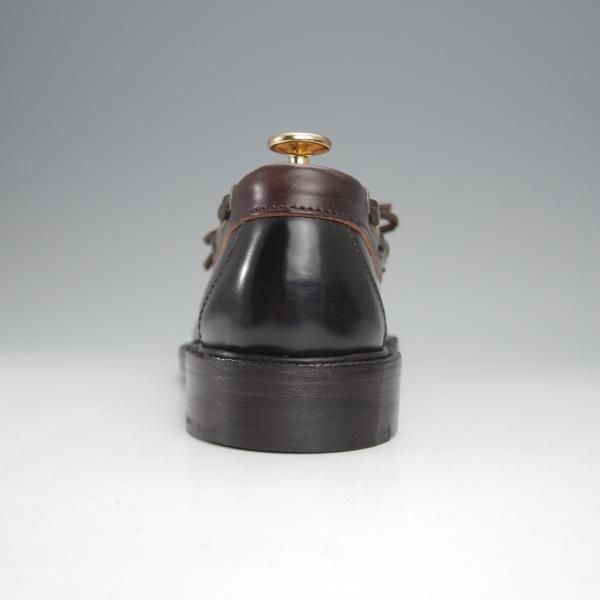 未使用★(米)YUKETEN/ユケテン 8C【定価￥118,800-★コードバン仕様/ホーウィン社スタンプ多数】705SP/モカシン/黒×赤茶★j024