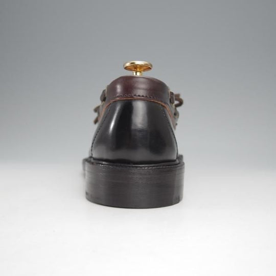 未使用★(米)YUKETEN/ユケテン 8C【定価￥118,800-★コードバン仕様/ホーウィン社スタンプ多数】705SP/モカシン/黒×赤茶★j024