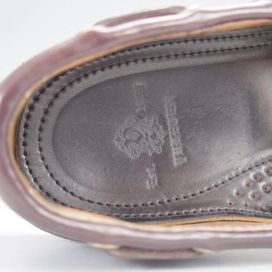 未使用★(米)YUKETEN/ユケテン 8C【定価￥118,800-★コードバン仕様/ホーウィン社スタンプ多数】705SP/モカシン/黒×赤茶★j024