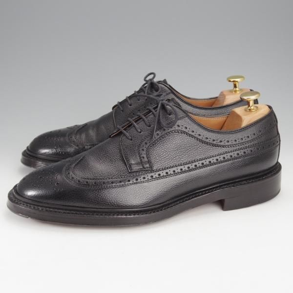 美品★シェットランドフォックス SIZE 8【★ロングウイング/3004/黒】グレインレザー/メンズ/Shetlandfox★j025