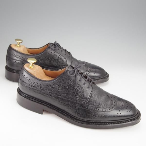 美品★シェットランドフォックス SIZE 8【★ロングウイング/3004/黒】グレインレザー/メンズ/Shetlandfox★j025
