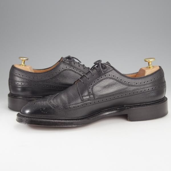 美品★シェットランドフォックス SIZE 8【★ロングウイング/3004/黒】グレインレザー/メンズ/Shetlandfox★j025