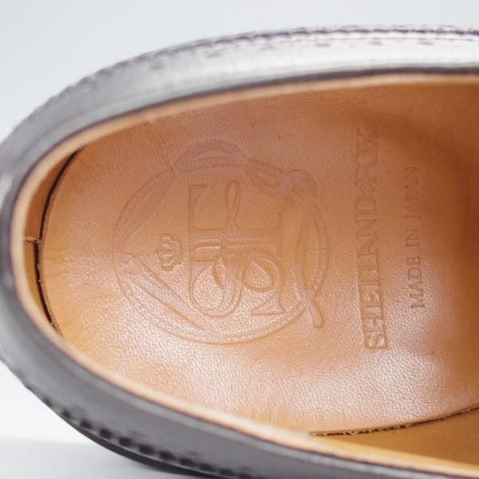 美品★シェットランドフォックス SIZE 8【★ロングウイング/3004/黒】グレインレザー/メンズ/Shetlandfox★j025