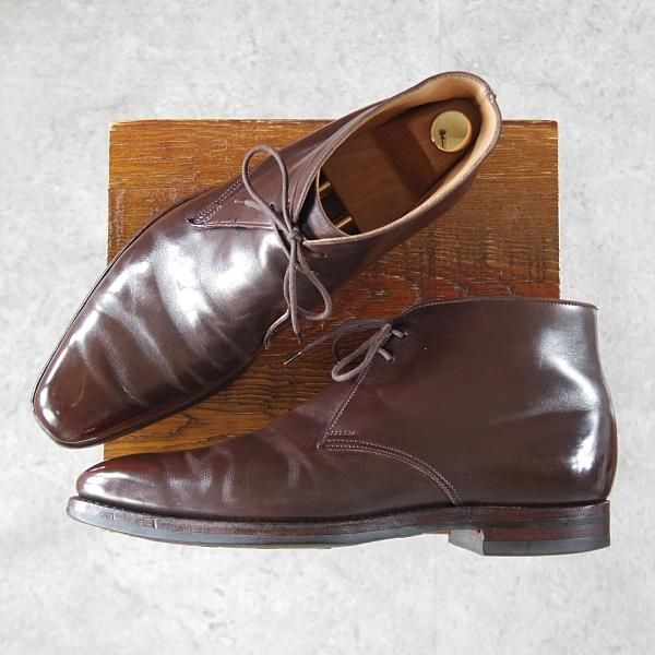 ★クロケット&ジョーンズ 7.5E【定価￥90,200-★ダイナイトソール/TETBURY】348ラスト/チャッカブーツ/濃茶/Crockett&Jones★j026