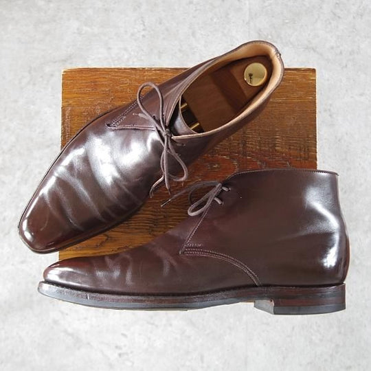 ★クロケット&ジョーンズ 7.5E【定価￥90,200-★ダイナイトソール/TETBURY】348ラスト/チャッカブーツ/濃茶/Crockett&Jones★j026
