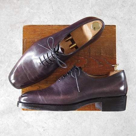 美品★(仏)ベルルッティ SIZE 8【★ホールカット/ヴェネチアレザー】3199/カーフ/灰茶/メンズ/Berluti★j027