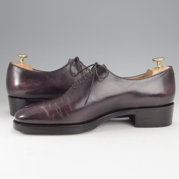 美品★(仏)ベルルッティ SIZE 8【★ホールカット/ヴェネチアレザー】3199/カーフ/灰茶/メンズ/Berluti★j027