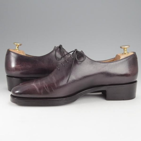 美品★(仏)ベルルッティ SIZE 8【★ホールカット/ヴェネチアレザー】3199/カーフ/灰茶/メンズ/Berluti★j027