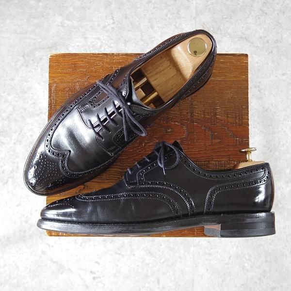 ★クロケット&ジョーンズ 7.5E【ダイナイトソール仕様★SWANSEA/341ラスト】フルブローグ/カーフ/黒/メンズ/Crockett&Jones★j028