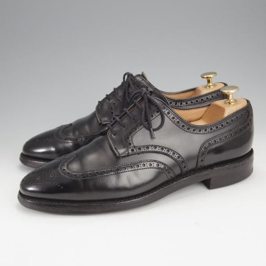 ★クロケット&ジョーンズ 7.5E【ダイナイトソール仕様★SWANSEA/341ラスト】フルブローグ/カーフ/黒/メンズ/Crockett&Jones★j028