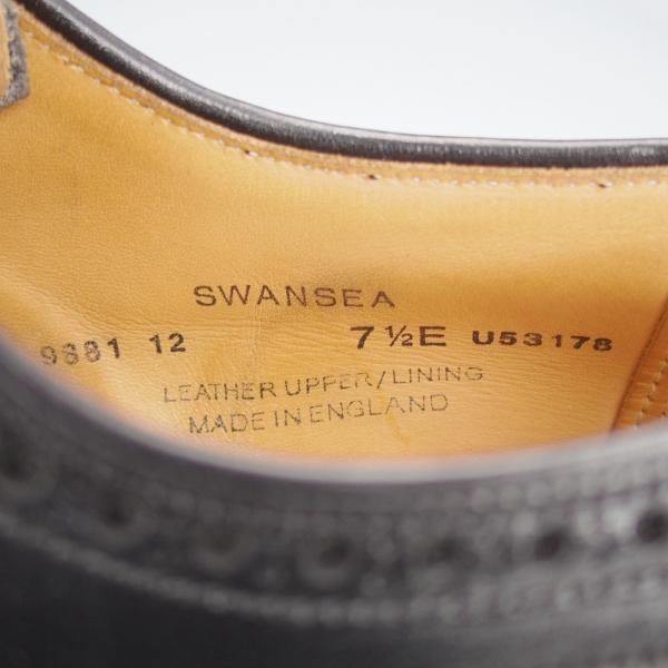 ★クロケット&ジョーンズ 7.5E【ダイナイトソール仕様★SWANSEA/341ラスト】フルブローグ/カーフ/黒/メンズ/Crockett&Jones★j028