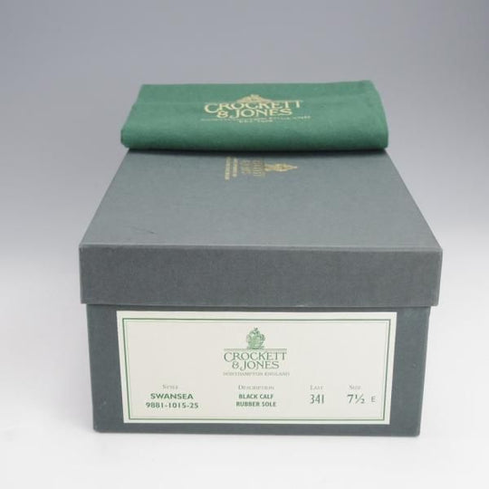 ★クロケット&ジョーンズ 7.5E【ダイナイトソール仕様★SWANSEA/341ラスト】フルブローグ/カーフ/黒/メンズ/Crockett&Jones★j028