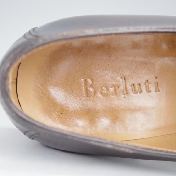 極上★(仏)ベルルッティ SIZE 8【現行定価30万円以上★ANDY/アンディ】ヴェネチアレザー/コインローファー/灰茶/メンズ/Berluti★j029