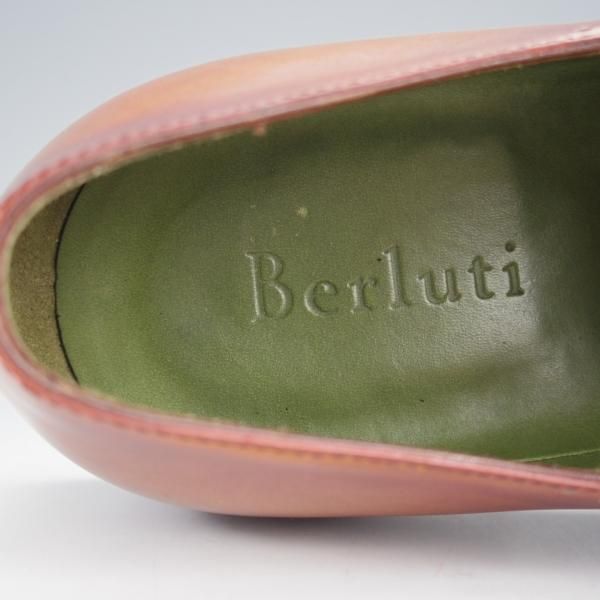 ★(仏)ベルルッティ SIZE 7.5【茶系パティーヌ★ヴェネチアレザー/サイドエラスティック】茶/メンズ/Berluti★j046