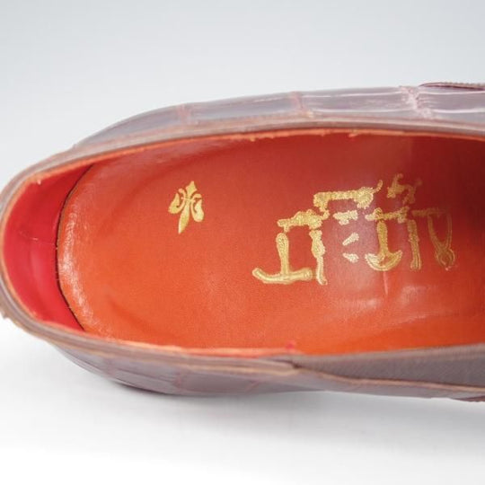 極美品★(神戸)スピーゴラ UK7.5程度【オーダー価格80万円程度★ビスポーク品/クロコダイル仕様】スリッポン/濃茶/SPIGOLA★j054