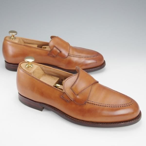 極上★クロケット&ジョーンズ 6E【定価￥96,800-★SELBY/セルビー】バタフライローファー/375ラスト/カーフ/茶/Crockett&Jones★j055