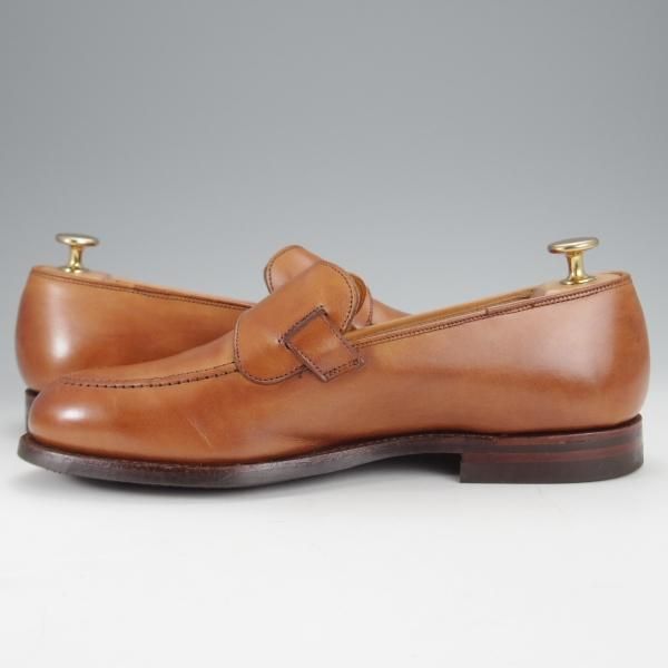 極上★クロケット&ジョーンズ 6E【定価￥96,800-★SELBY/セルビー】バタフライローファー/375ラスト/カーフ/茶/Crockett&Jones★j055