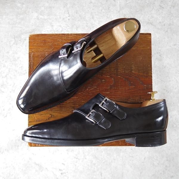 極上★ジョンロブ 7.5E【定価￥289,300-★プレステージライン/CHAPEL/8000ラスト】ミュージアムカーフ/ダブルモンク/黒/JOHN LOBB★j056
