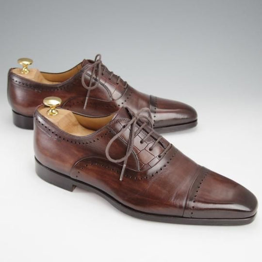 極上★(スペイン製)マグナーニ SIZE 39【★オックスフォードシューズ/17579】カーフ/濃茶/メンズ/MAGNANNI★j058