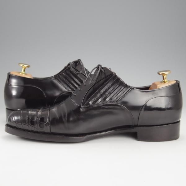 シルバノ・ラッタンジ 　サイズ7 シルヴァノ・ラッタンジ SIZE 7【クロコ×ポリッシュレザー/黒